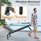 Costway Patio Galvanized Steel Chaise Lounge with Wheels Outdoor PE Rattan Recliner Chair